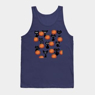 Cat 'n' Pumpkin | Halloween Black Cat Tank Top